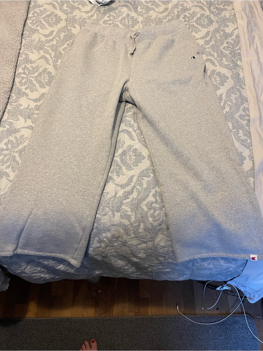 Champion Gray sweatpants with Logo Tag